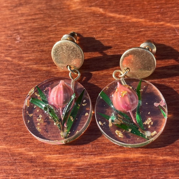 Rose Dangle Earrings - Picture 1 of 8